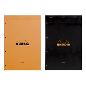 RHODIA - Bloc perforé - 21 x 31,8 - 160 pages Seyes - Papier Velin Surfin P.E.F.C 80G - 2 couleurs aléatoires