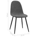 vidaXL Chaises à manger lot de 2 Gris foncé Velours
