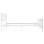 vidaXL Cadre de lit métal avec tête de lit/pied de lit blanc 183x213cm