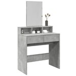 vidaXL Coiffeuse avec miroir gris béton 80x41x144 5 cm
