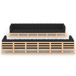 vidaXL Salon de jardin 12 Pièces avec coussins anthracite Pin massif