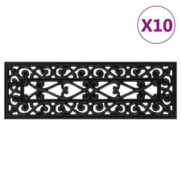 vidaXL Marches d'escalier 10 Pièces 25x75 cm caoutchouc