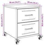 vidaXL Tables de chevet 2 Pièces anthracite 36x39x43 5 cm acier