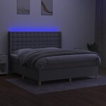 vidaXL Sommier à lattes de lit matelas LED Gris clair 180x200 cm Tissu