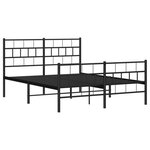 vidaXL Cadre de lit métal avec tête de lit/pied de lit noir 140x190 cm