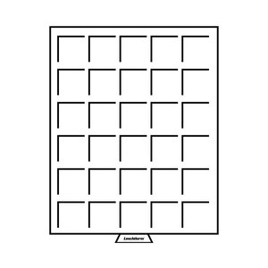 Médaillier MB 30 compartiments carrés jusqu'à 38mm teinte fumée.