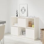 vidaXL Buffet Blanc 110 5x35x80 cm Bois massif de pin