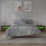 vidaXL Tables de chevet 2 Pièces avec LED chêne marron 60x35x40 cm