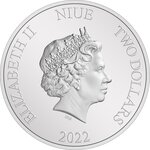 Pièce de monnaie 2 Dollars Niue 2022 1 once argent BE – Vaisseau de combat de Boba Fett