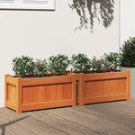 vidaXL Jardinières 2 Pièces cire marron bois de pin massif