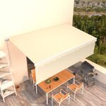 vidaXL Auvent rétractable manuel avec store 5x3 m Crème