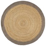 vidaXL Tapis fait à la main Jute avec bord gris 240 cm