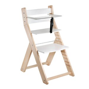 Chaise haute évolutive LUCA naturel et blanc