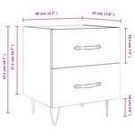 vidaXL Tables de chevet 2 Pièces chêne marron 40x35x47 5 cm