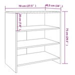 vidaXL Buffet Gris béton 70x40 5x75 cm Bois d'ingénierie