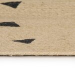 vidaXL Tapis fait à la main Jute avec imprimé à triangles 120 cm