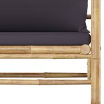 vidaXL Salon de jardin 5 Pièces avec coussins gris foncé bambou