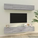 vidaXL Meubles TV muraux 4 Pièces sonoma gris 100x30x30 cm