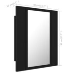 vidaXL Armoire à miroir de salle de bain LED Noir 40x12x45cm Acrylique