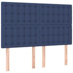 vidaXL Sommier à lattes de lit et matelas et LED Bleu 140x190 cm Tissu