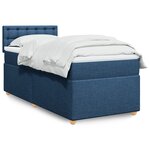 vidaXL Sommier à lattes de lit avec matelas Bleu 90x200 cm Tissu
