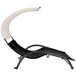 vidaXL Chaise longue double avec auvent textilène noir