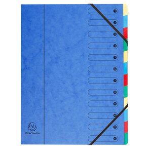 Trieur Harmonika Fenêtres Imprimées Véritable Carte Lustrée 12 Compartiments - Couleurs Assorties - X 6 - Exacompta