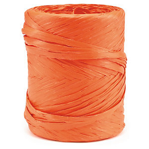 Bolduc pour emballage cadeau orange effet raphia