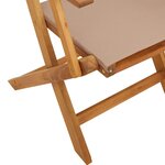 vidaXL Ensemble à manger de jardin 5 Pièces taupe tissu et bois massif