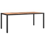 vidaXL Ensemble à manger de jardin 7 Pièces Noir Poly rotin et acacia