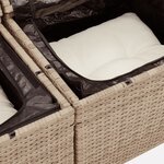 vidaXL Salon de jardin avec coussins 10 Pièces beige résine tressée