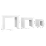 vidaXL Tables basses gigognes 3 Pièces Blanc brillant Bois d'ingénierie