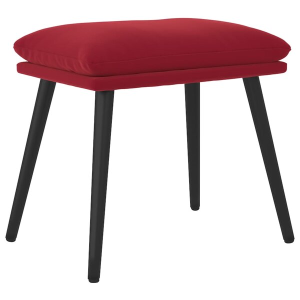 vidaXL Repose-pied Rouge bordeaux 45x29 5x35 cm Velours