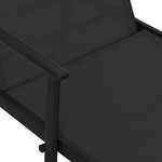 vidaXL Chaise longue Acier et tissu textilène Noir