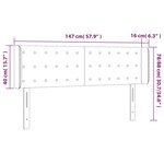 vidaXL Tête de lit avec oreilles Noir 147x16x78/88 cm Tissu