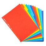 Intercalaires Carte 220g 12 Positions - A4 - Couleurs Assorties - X 25 - Exacompta