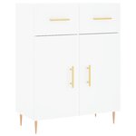 vidaXL Buffet haut Blanc 69 5x34x180 cm Bois d'ingénierie