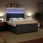 vidaXL Sommier à lattes de lit et matelas Gris foncé 200x200cm Velours