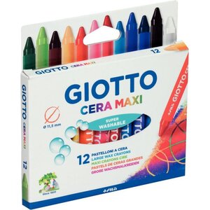 Étui de 12 craies à la cire assorties GIOTTO CERA MAXI