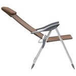 vidaXL Chaises de camping pliables lot de 4 Marron Aluminium