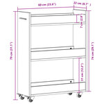 vidaXL Armoire avec roues chêne sonoma 60x22x79 cm bois d'ingénierie