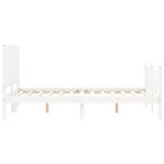 vidaXL Cadre de lit avec tête de lit blanc 120x200 cm bois massif