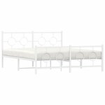 vidaXL Cadre de lit métal avec tête de lit/pied de lit blanc 160x200cm