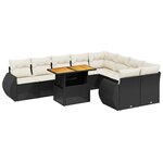 vidaXL Salon de jardin 10 Pièces avec coussins noir résine tressée
