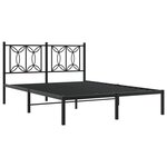vidaXL Cadre de lit métal avec tête de lit noir 140x200 cm