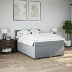 vidaXL Sommier à lattes de lit avec matelas Gris clair 160x200cm Tissu
