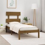 vidaXL Cadre de lit Marron miel Bois massif 100x200 cm