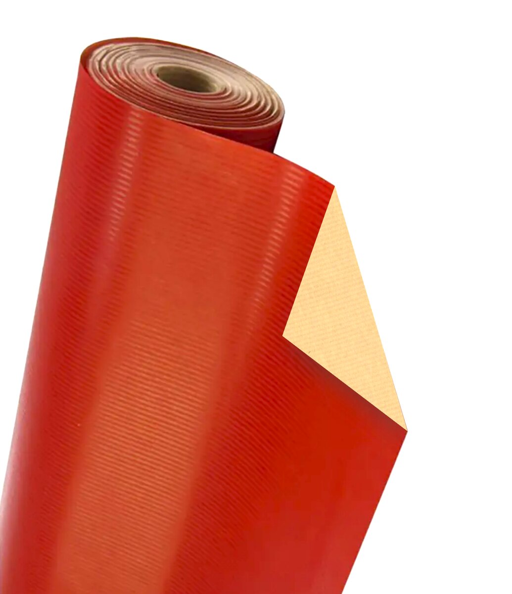 Papier cadeau kraft rouge - 10m - Emballage professionnel