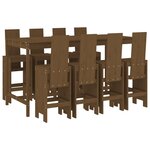 vidaXL Ensemble de bar de jardin 9 Pièces marron miel bois de pin massif