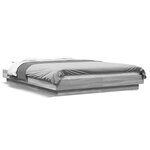 vidaXL Cadre de lit avec lumières LED sonoma gris 140x190 cm